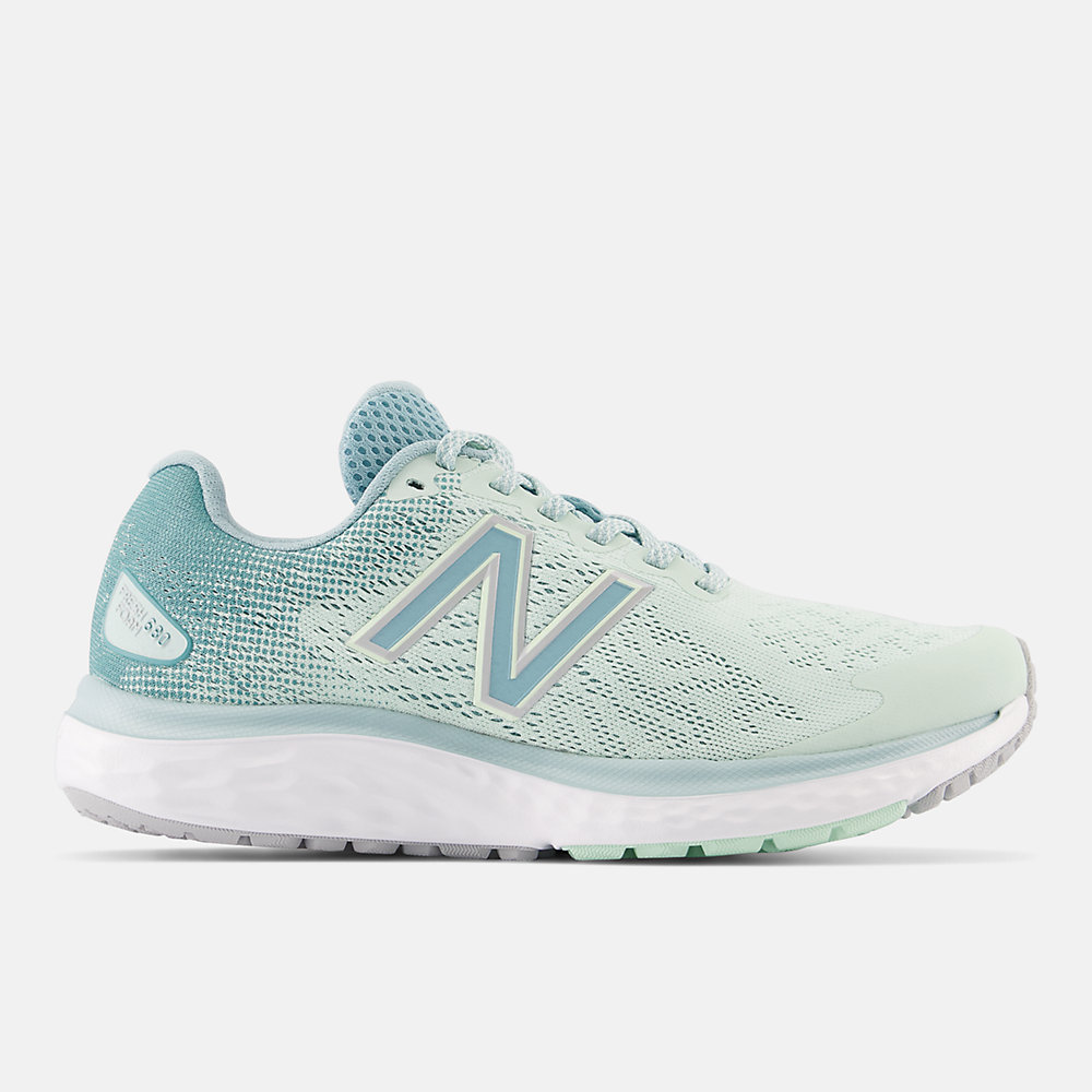 New Balance Fresh Foam 680v7 Shoes Light Moonstone with Cosmic Jade and Silver Metallic